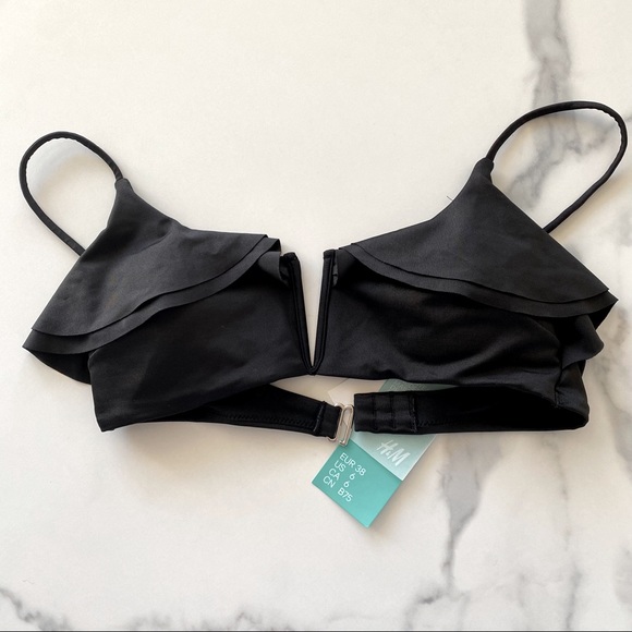NWT H&M Black Bikini Top (Size 6) - Picture 1 of 6